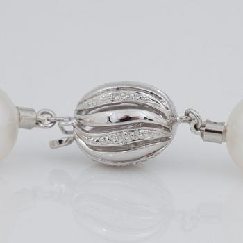 A cultured South Sea pearl necklace.