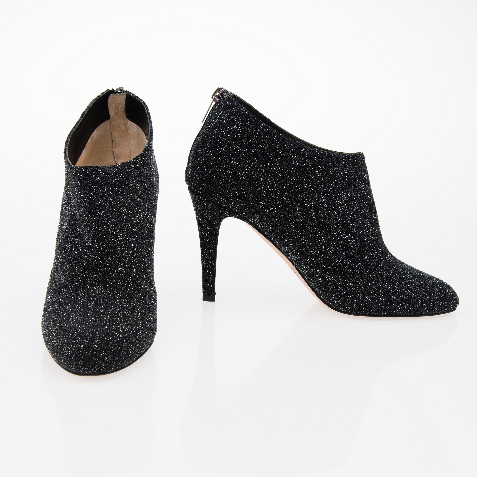 High Heel Glitter Ankle Boots, size 39.
