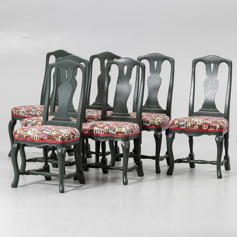 Dining set, 8 pieces, K A Roos Helsingborg, Rococo style, 20th century.