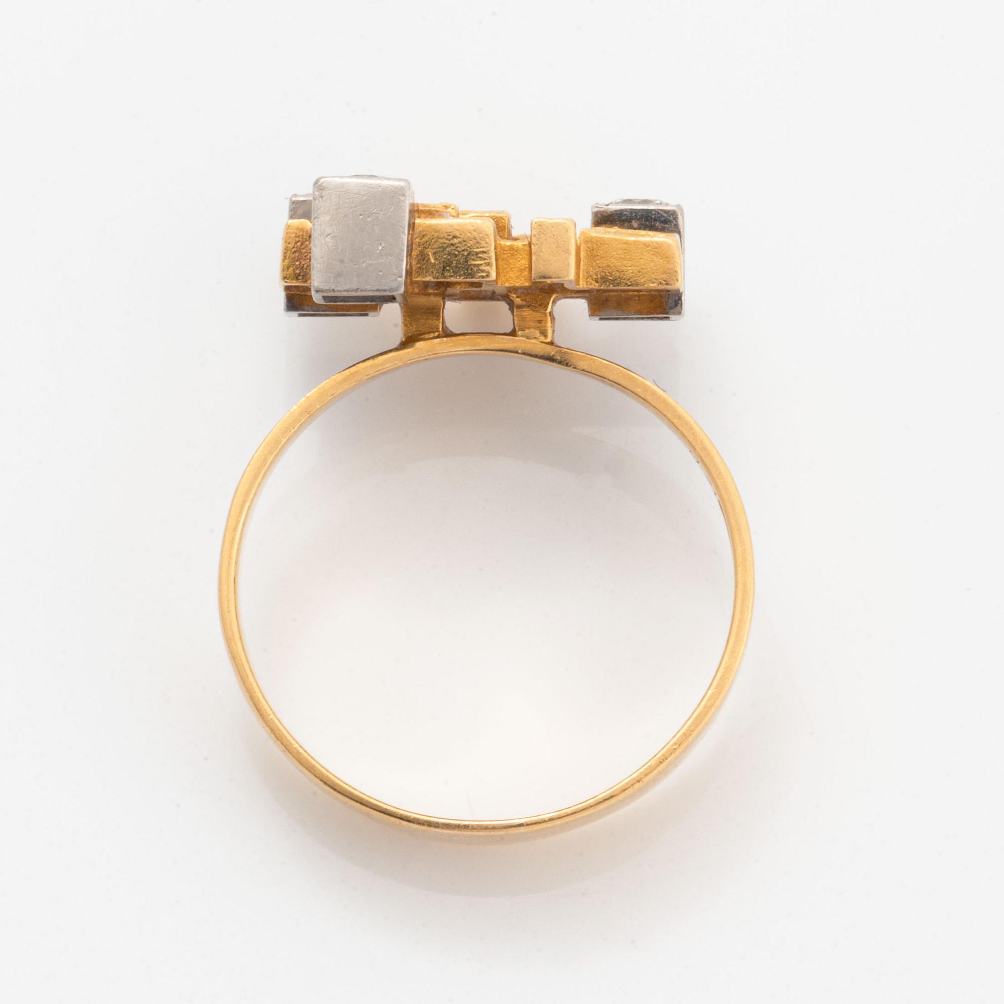 Björn Weckström, ring, "Diamantstad", 18K guld med briljantslipade diamanter.