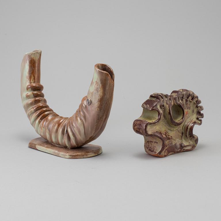 BORIS STOJKOV, 2 stycken skulpturer, keramik. Signerade och daterade 1974.