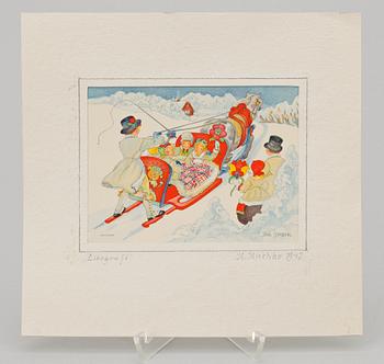 AINA STENBERG-MASOLLE, akvarell, sign.