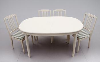 MATGRUPP, 5 delar, gustaviansk stil, 1900/2000-tal.