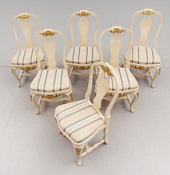 MATGRUPP, 7 delar, rokokostil, Bodafors, 1900-talets mitt.