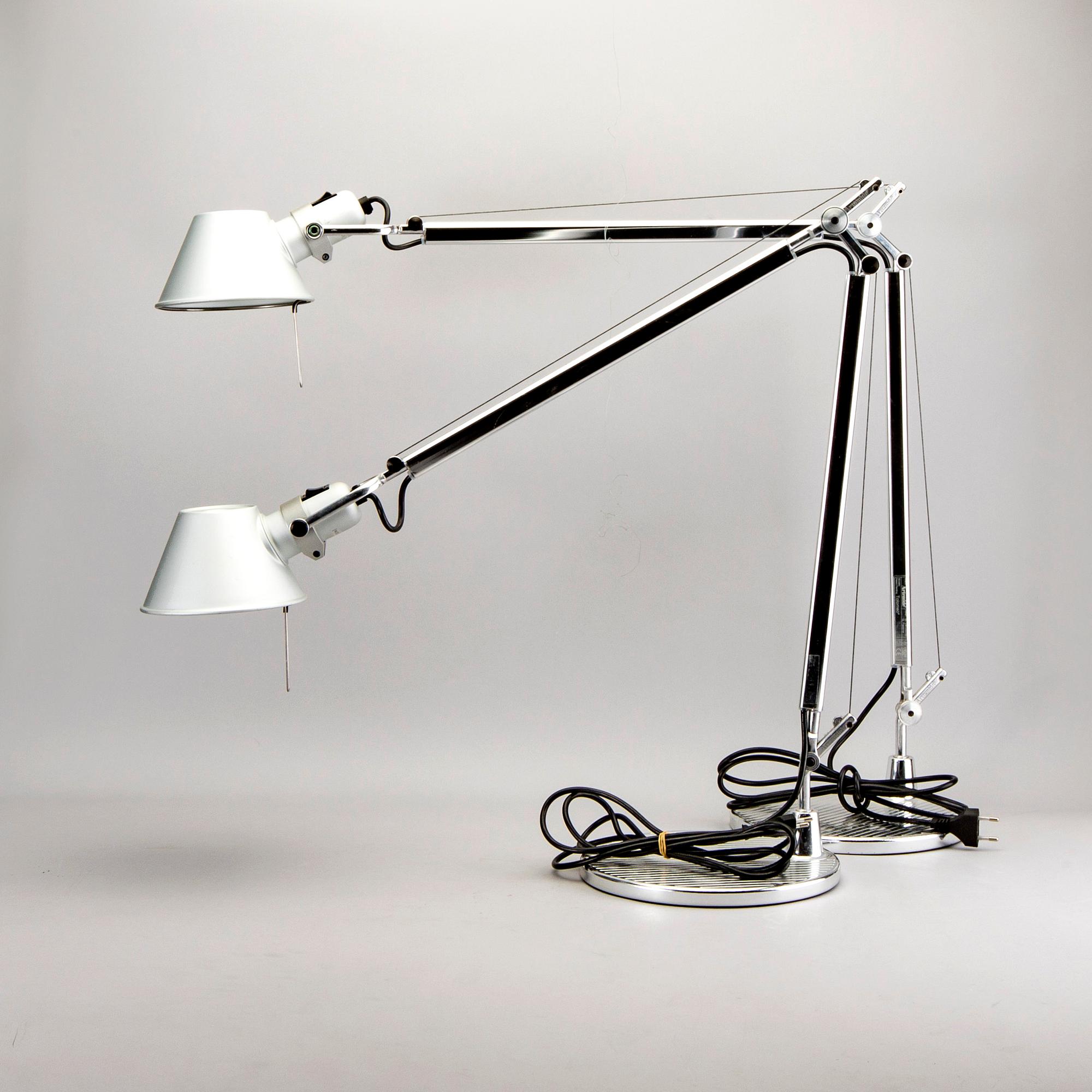 Michele De Lucchi & Giancarlo Fassina, bordslampor/golvlampor, ett par, "Tolomeo", Fassina, Artemide Italien.
