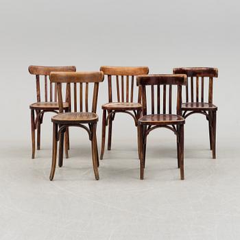 a set of five chairs, early 20th century.