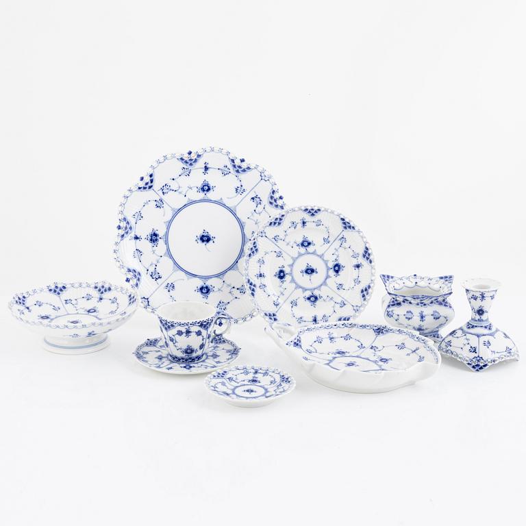 34 pieces of a porcelain "Musselmalet" full lace service, Royal Copenhagen, Denmark.