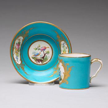 A "Sévrès" cup with stand, 18th Century.