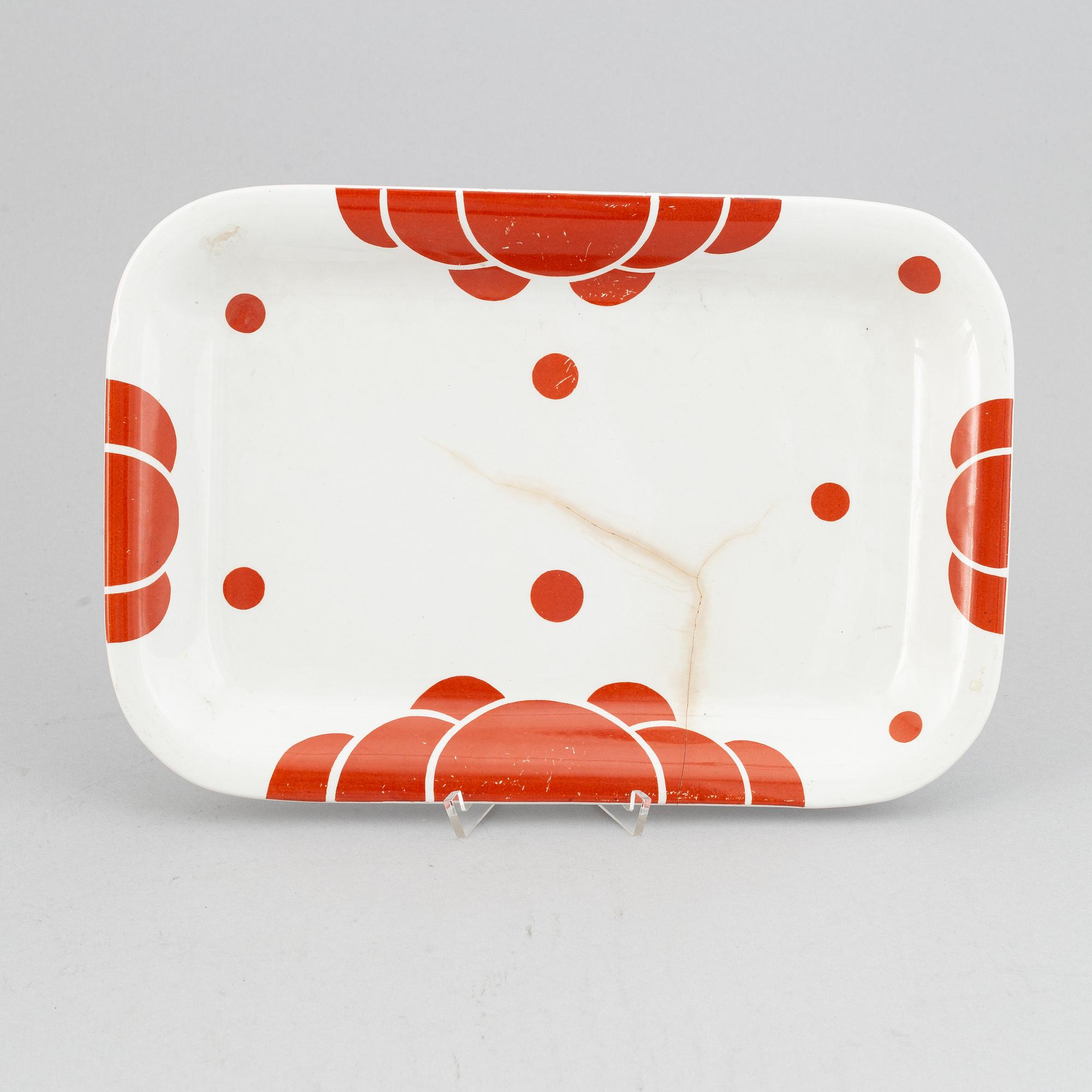 Koloman Moser, two ceramic dishes, Josef Böck, Vienna, Austria, early 20th Century.