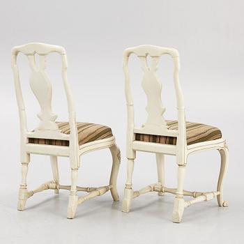 Two similar Rococo chairs, second half of the 18th century.