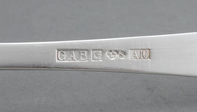 BESTICKSERVIS, 58 delar, silver, "Rosenholm", GAB, 1960-90-tal. Vikt tot ca 2250 gram.