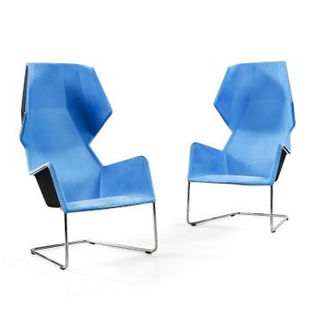 A PAIR OF "PEEKABOO"/"O 44", LOUNGE CHAIRS BY STEFAN BORSELIUS, BLÅ STATION.