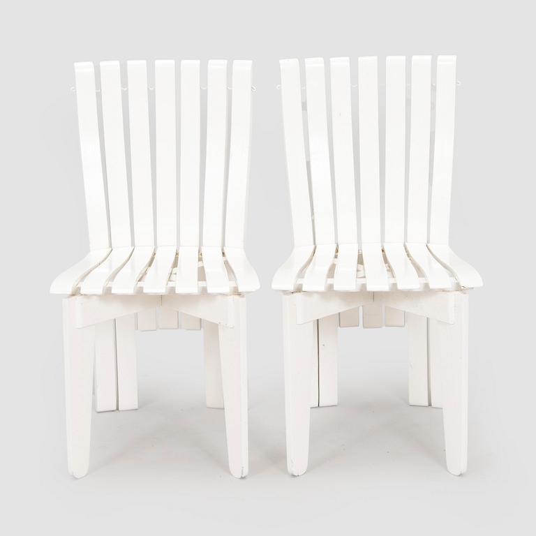 Alvar & Aino Aalto, Four 'Aurinko' (Sun-serial) garden chairs, model 910  for O.Y. Huonekalu- ja Rakennustyötehdas A.B. 1957.