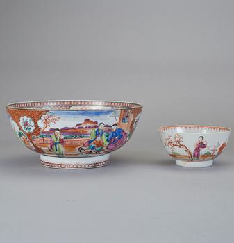 SKÅLAR, 2 st, kompaniporslin, sk Mandarinporslin, Kina, Qianlong (1736-95).