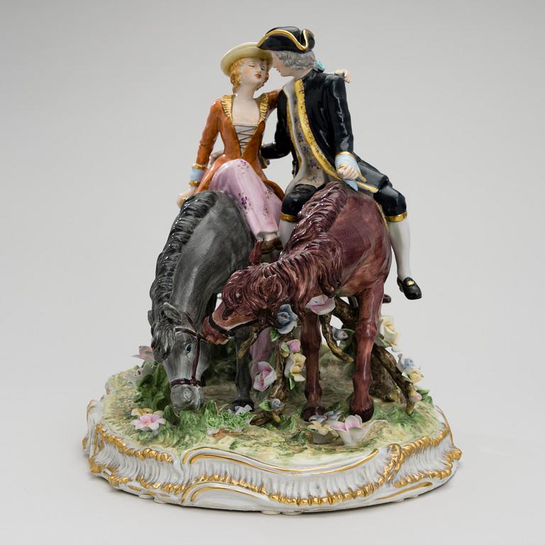 FIGURIN, porslin, Meissen ca 1900.