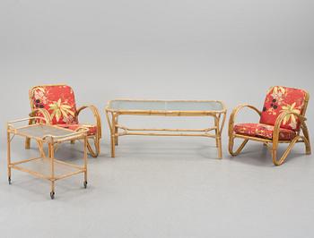 A bambu furniture suite from E.W. Ottosson korgmöbelfabrik, Stockholm, 1940's.