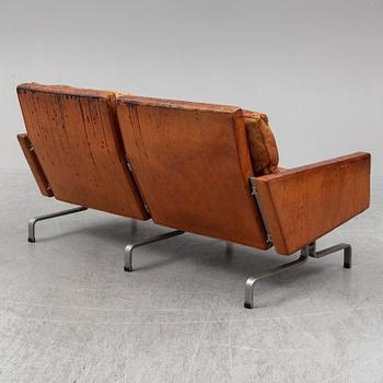 POUL KJAERHOLM, a leather covered 'PK31-2' sofa, Denmark.