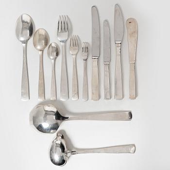 Jacob Ängman, A Swedish silver cutlery set, "Rosenholm", GAB, Stockholm and Eskilstuna 1958-1993 (60 pieces).