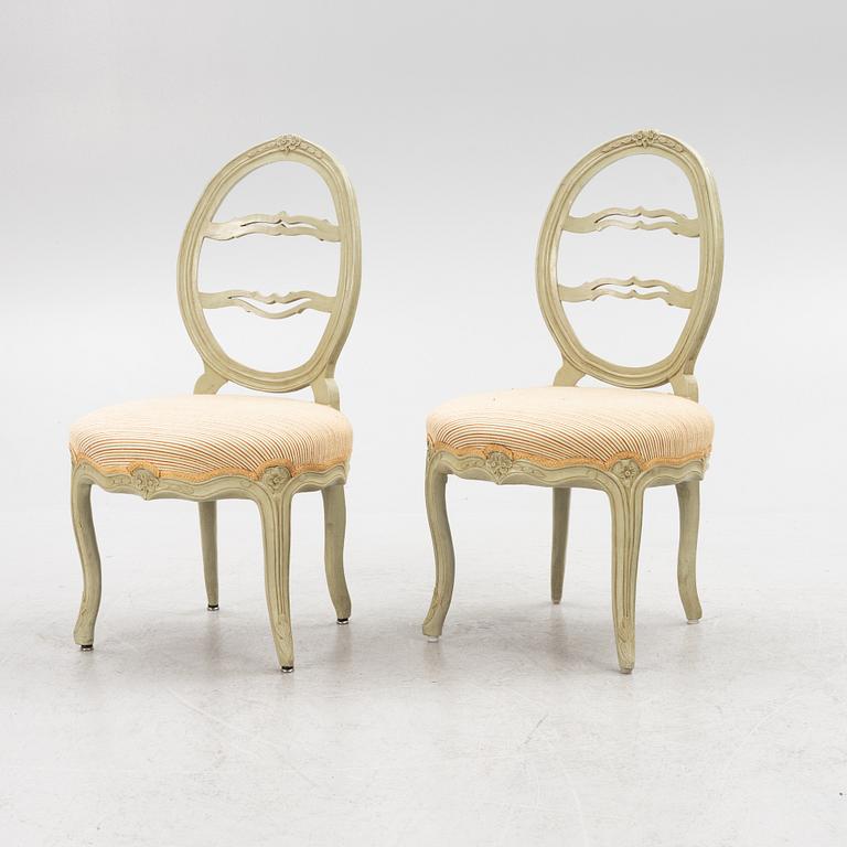 A Pair of Danish Rococo Chairs, 19th Century.