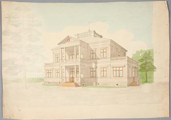 HARALD FALKMAN, ARKITEKTURRITNINGAR, ca 20 st samt, AKADEMITECKNINGAR, 4 ST, sign, dat tidigt 1900-tal.