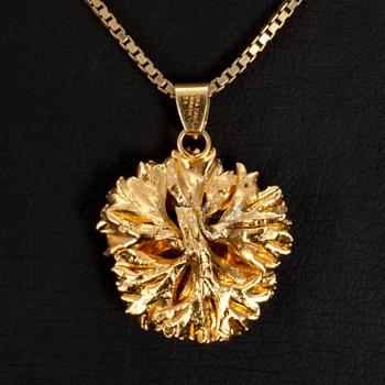 RIIPUS JA KETJU, kullattua hopeaa, Tanska, Flora Danica, 190-luvun loppu.