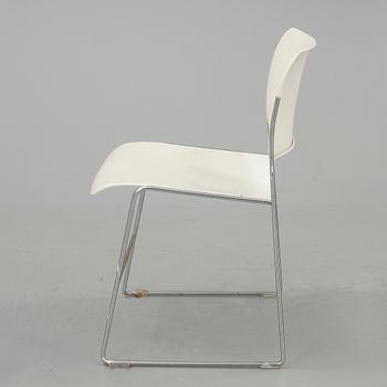 STOLAR, 8 st, metall, design: David Roland, 1900-talets andra hälft.