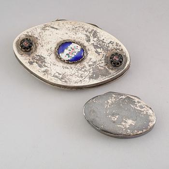 DOSOR, 2 st, silver, svenska stämplar, 1800-tal. Vikt ca 80 gram.