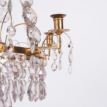 A Gustavian six-light chandelier, Stockholm, second part of the 18th century.