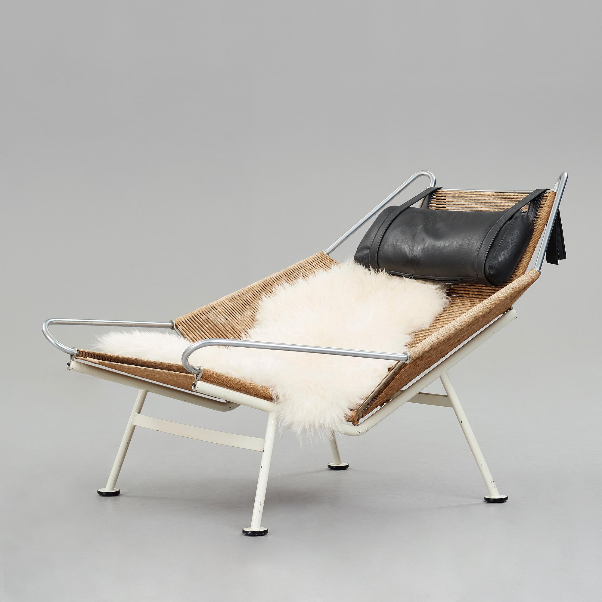 HANS J WEGNER, fåtölj, "Flag Halyard/Snørestolen" modell "GE 225" för Getama, Danmark.