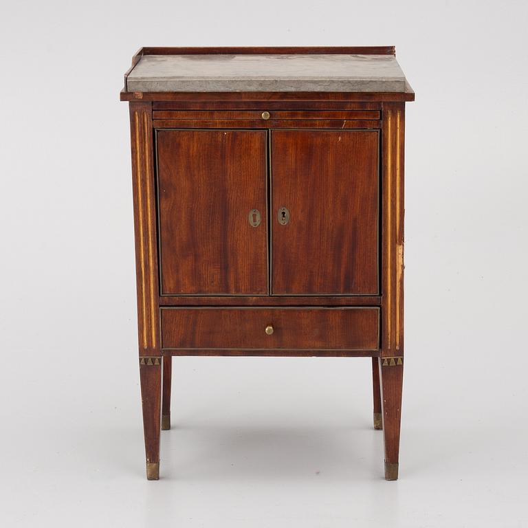 A late Gustavian style pot cupboard, 19th century.