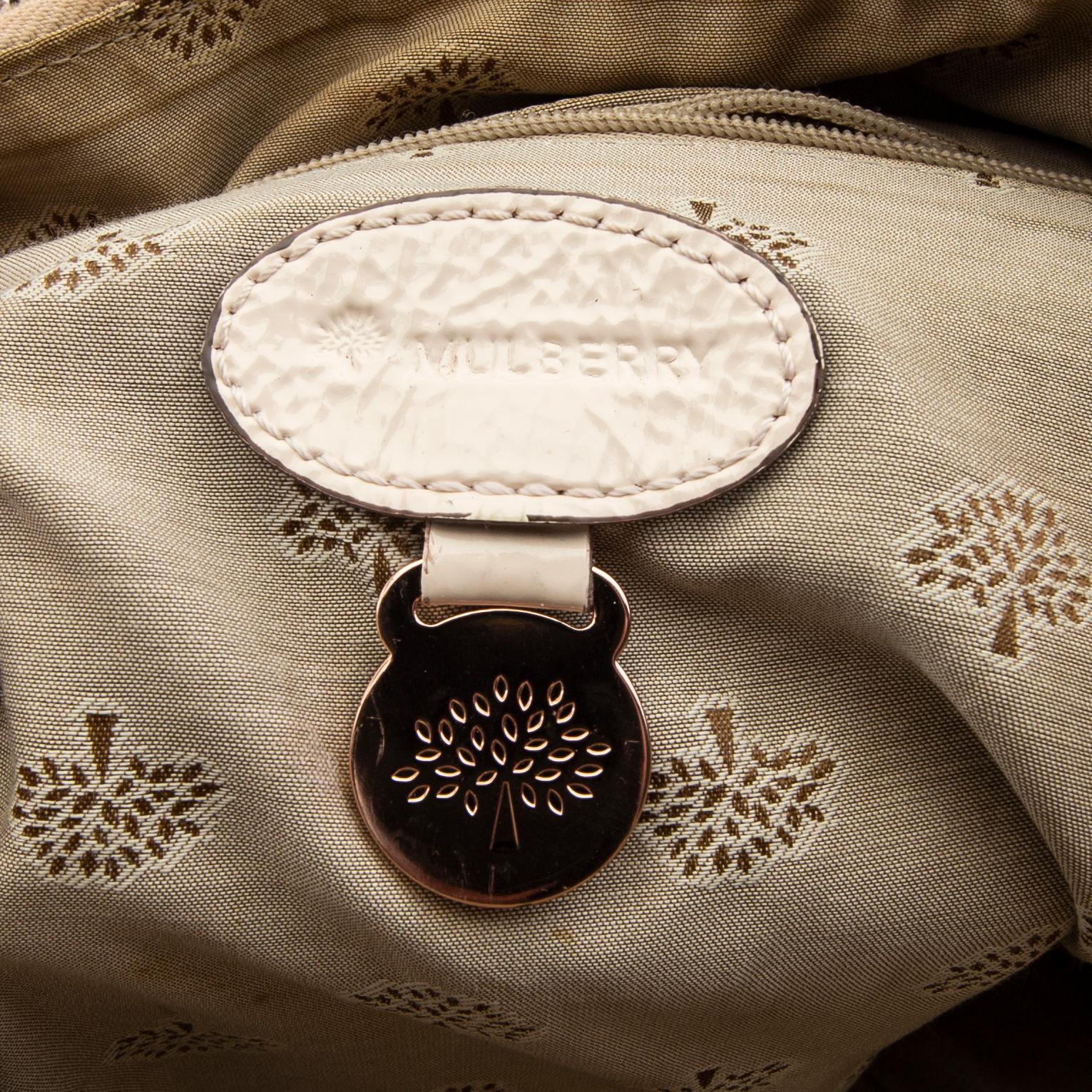 Mulberry Bella Hobo marshmallow white" handbag.