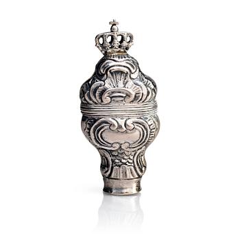 350. A Rococo silver snuff-box, unidentified makers mark, possibly Denmark, late 18th century.