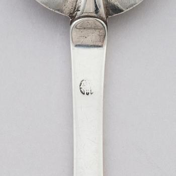 A Baroque silver spoon, mark of Adam Neuhof, Viborg, Denmark (1703-1723).