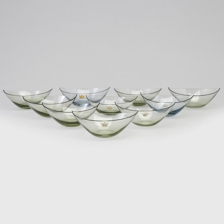 Ten glass bowls by Kosta, mid 20th century.