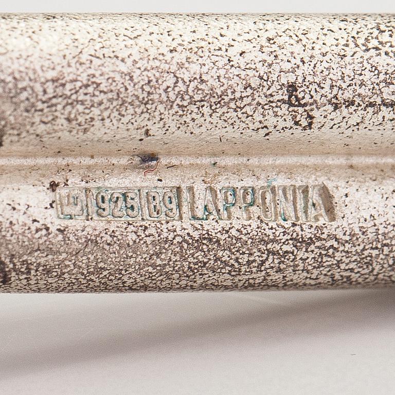 Christoph Burger, A necklace and a bracelet "Edition amour", sterling silver and rubber strap. Lapponia 2003.