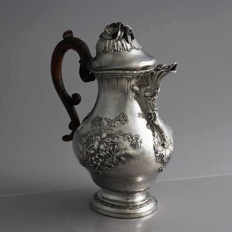 A Swedish 18th Century Rococo silver coffee-pot, marks of Petter Eneroth, Stockholm 1775.