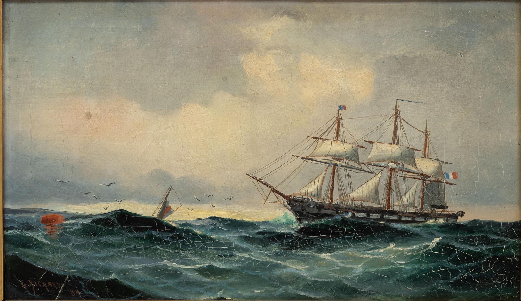 Ludvig Richarde, Ship flying the French flag.