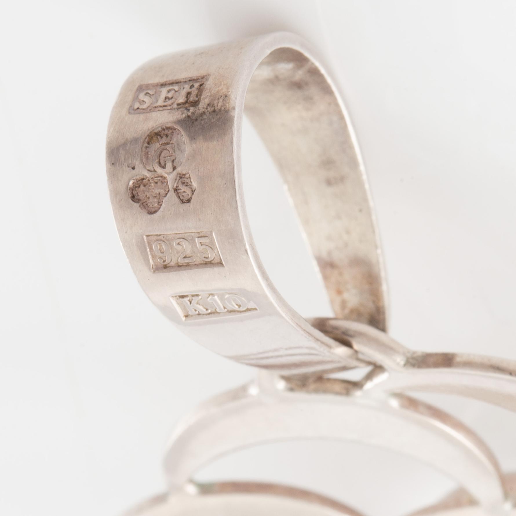 Margareta Högberg, pendant, silver with rock crystal.