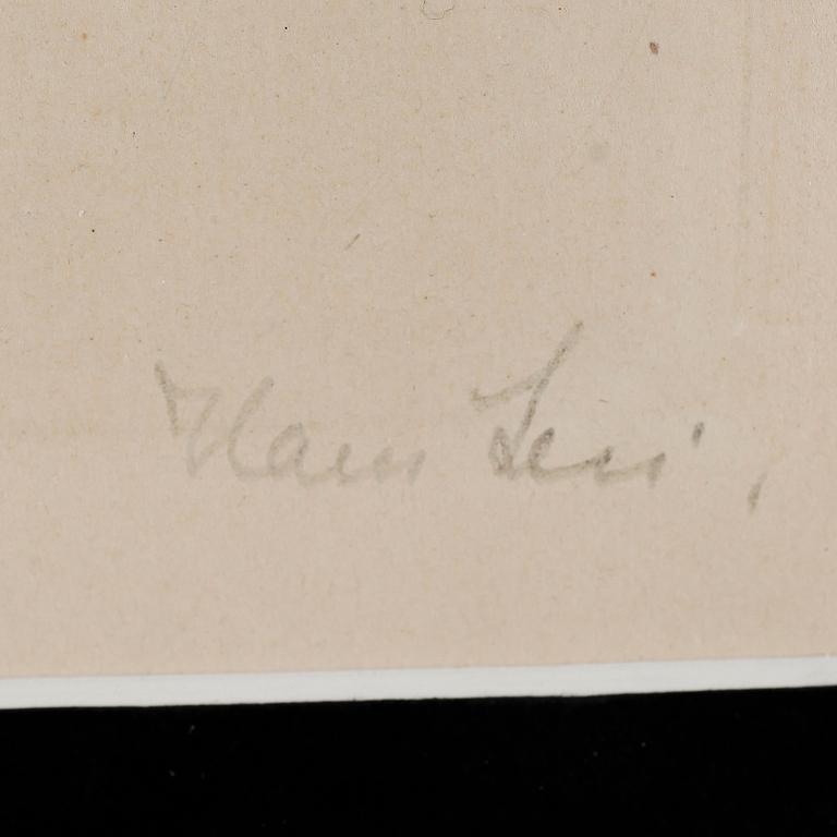OKÄND KONSTNÄR, litografiskt tryck, otydligt signerad, 1900-talets första hälft.