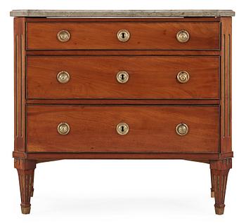 440. A late Gustavian commode by A. Lundelius dated 1783.