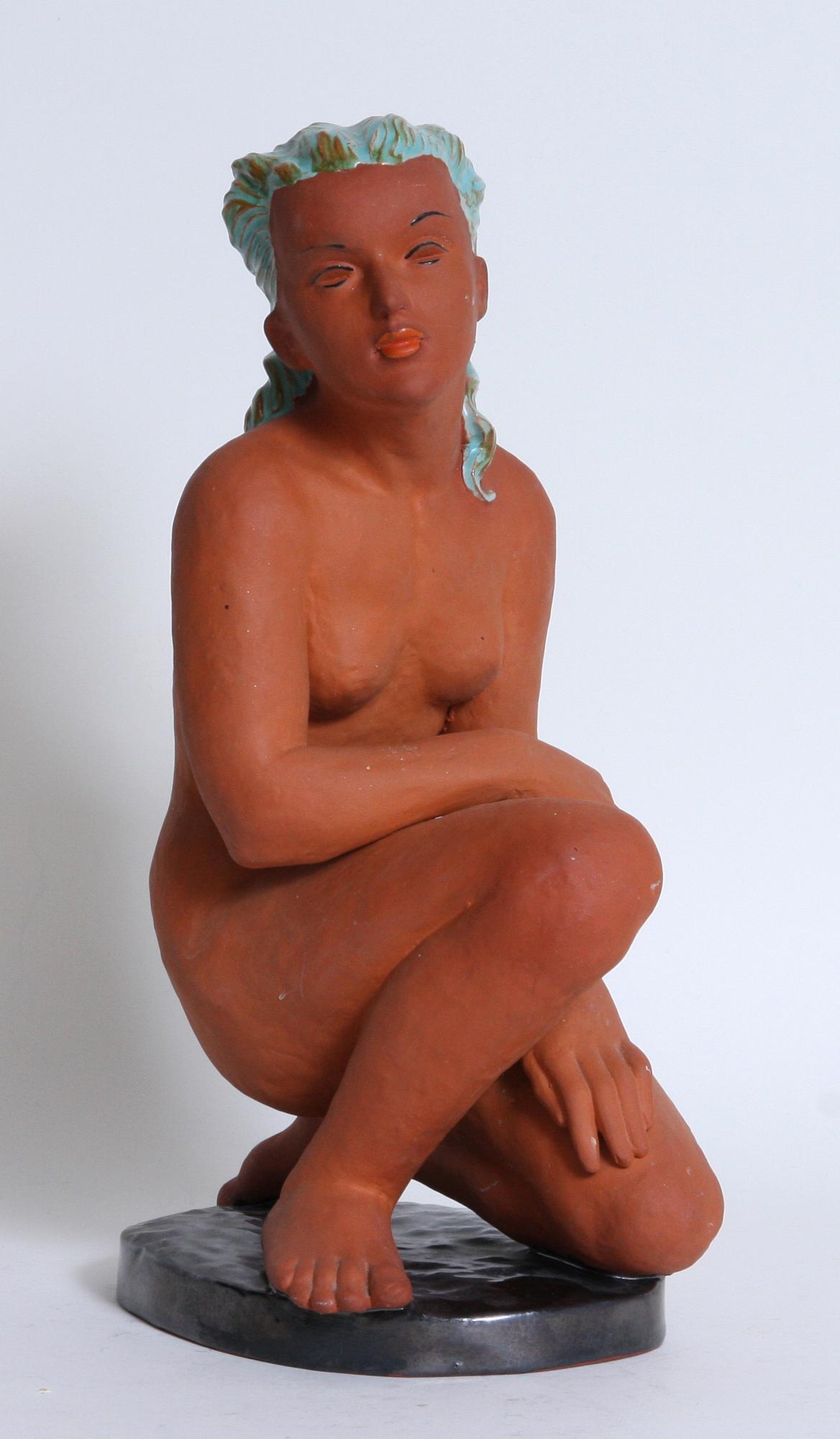 FIGURIN, kerakmik, "Keramia", monogramsign "MS", 1900-tal.