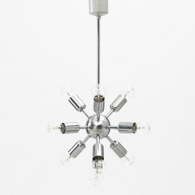 A ceiling lamp, Sputnik model 21416, attributed to Jaroslav Bejvl, Czech Republic, second half of the 20th Century.
