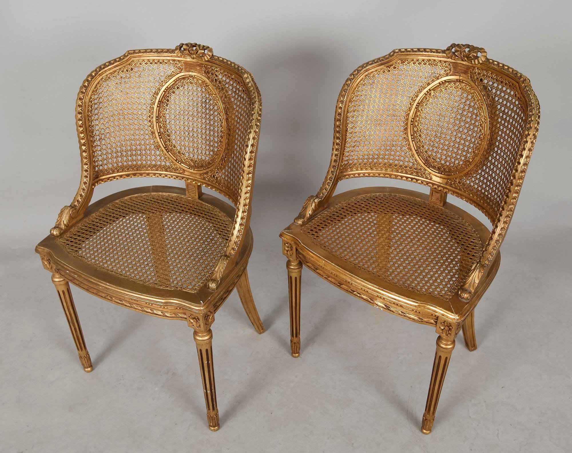 KARMSTOLAR, 1 par, Louis XVI stil, 1900-talets mitt.