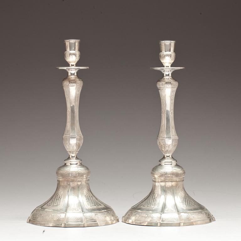 LJUSSTAKAR, ett par, silver. TESI, 1951. Vikt ca 938 g.