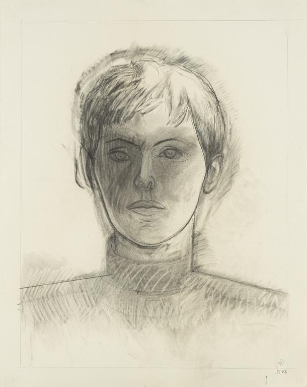 Jan Svenungsson, chalk drawing, signed and dated -86.