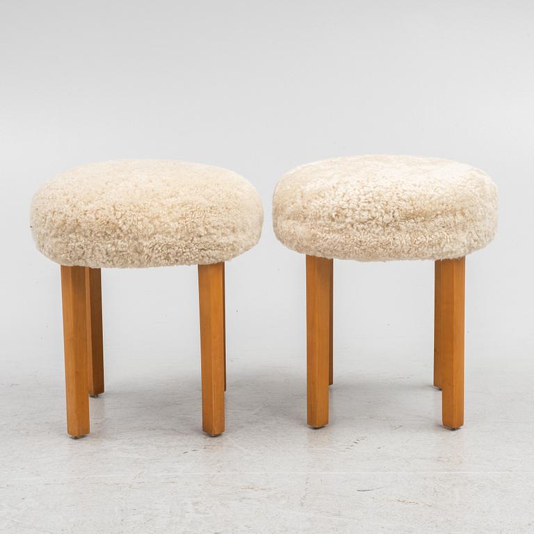 Stools, a pair, Swedish Modern, 1940s.