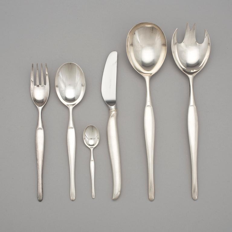 TAPIO WIRKKALA, bestickservis, 78 delar, nysilver, "Duo", Christofle, 1950-tal.