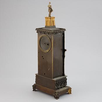 A Neo-Gothic mantel clock, late 19th Century.