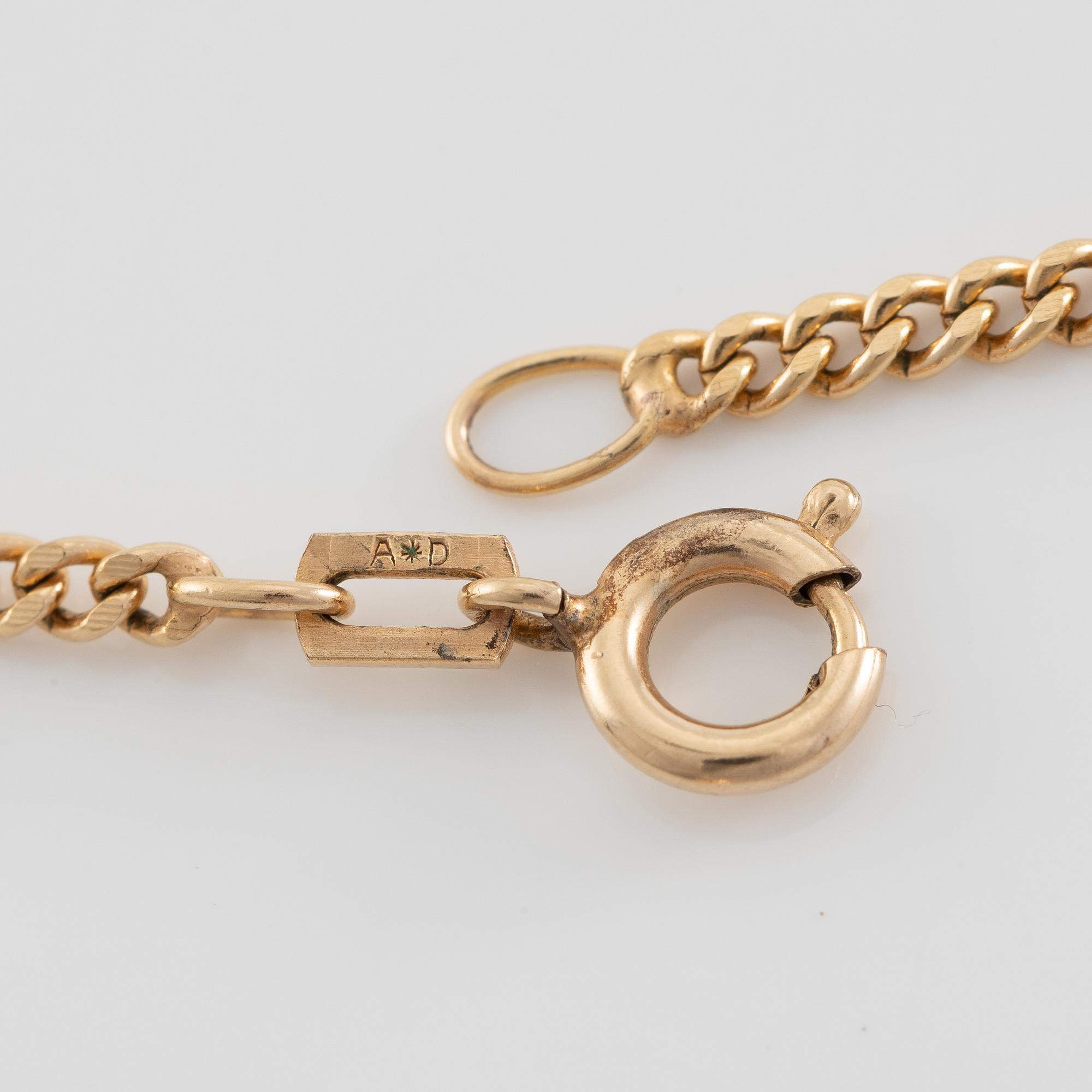 Pendant, 18K gold with brilliant-cut diamond.