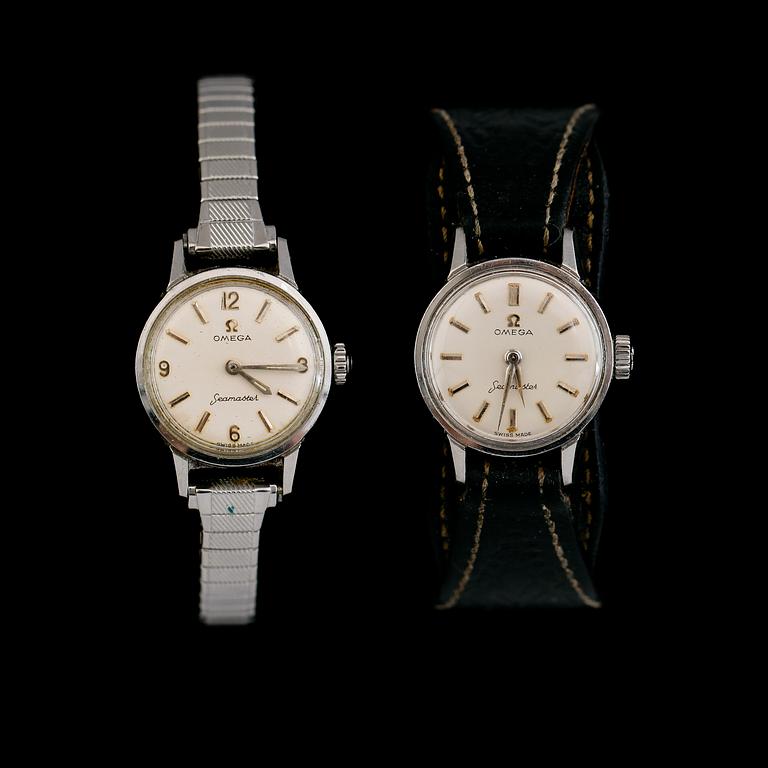 ARMBANDSUR, 2 st, stål, Omega Seamaster.